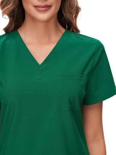 COZYFIT Scrubs for Women Set - Stretch V-Neck & Jogger Pant with 9 Pockets