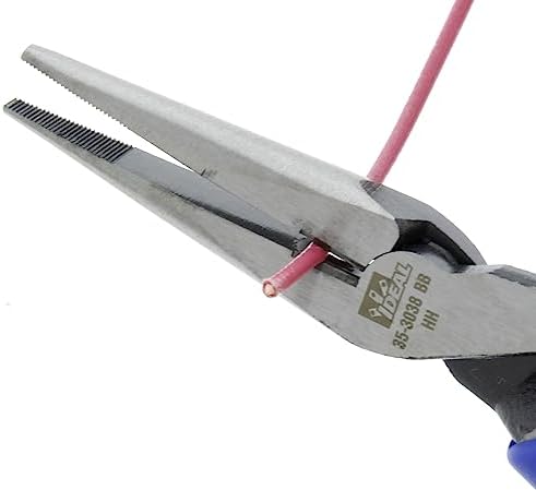 IDEAL INDUSTRIES INC. 35-3038 Long Nose Plier – 8.5 in., Plier with Smart Grip Handles, Cutter, Serrated Jaws