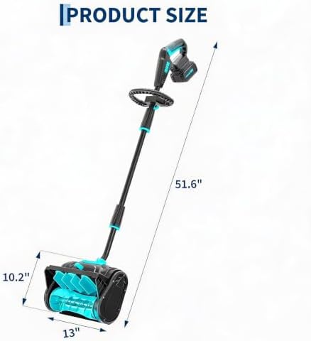 Garvee 13" Snow Blower Cordless - Snow Shovel for Driveway