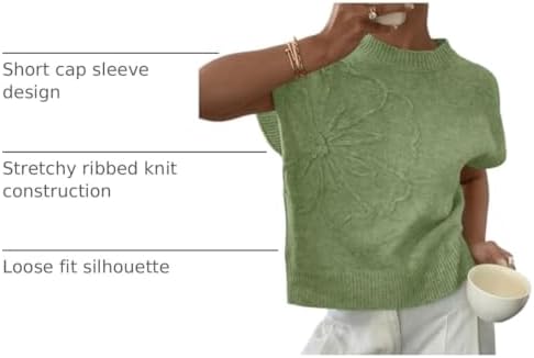 SOLY HUX Women's Short Sleeve Business Casual Sweater