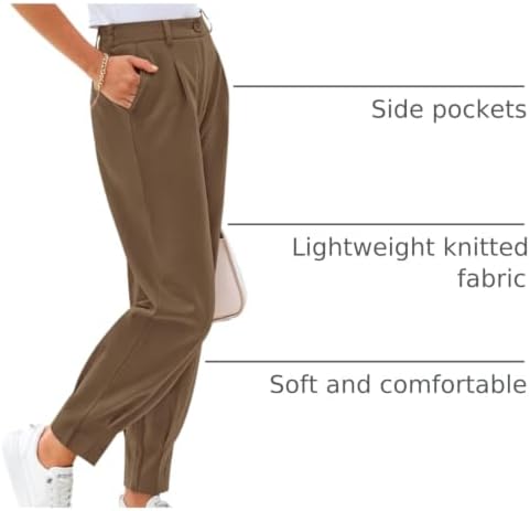 CFLONGE Womens Ankle Work Pants Trousers Casual Slacks