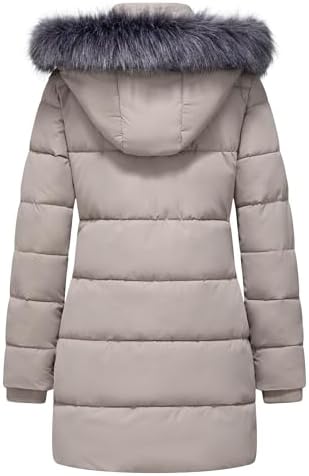 GGleaf Women's Winter Puffer Coat with Removable Fur Hood Warm Snow Jacket