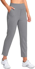 YYV Women's Golf Pants High Waist Stretch Ankle Pants with Pockets