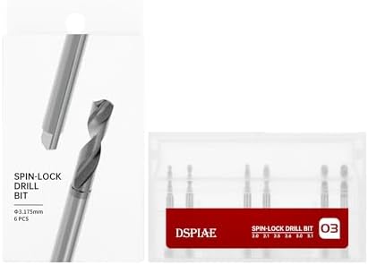 DSPIAE Mobile Hand Pin Vice (Japan Authorized Dealer) (XDB-S03 Flat Shank Drill Set (0.08, 0.08, 0.1, 0.1, 0.1, 0.1, 0.1, 0.1, 0.1, 0.1, 0.1, 0.1 inches (2.6, 3.0, 3.1 mm))