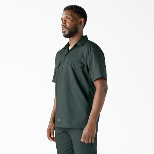 Dickies Men’s Short Sleeve Work Shirt – Durable Twill Button Down Shirts for Men, Lightweight Uniform for Daily Wear