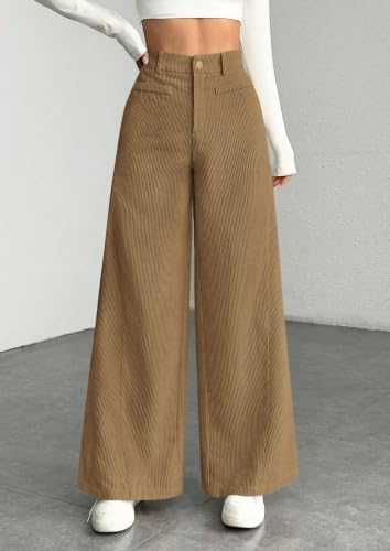 PRETTYGARDEN Women's High Waisted Corduroy Pants Casual
