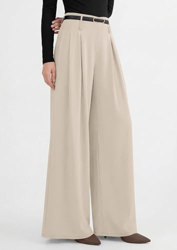 PRETTYGARDEN Womens Wide Leg Dress Pants Flowy Trousers