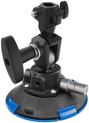 Kupo 6" Metal Pump Suction Cup, Heavy Duty Mount with 5/8" Swivel Baby Receiver for Cameras, Lights, and Accessories on Smooth Surfaces for Production Rigging (KG119811)