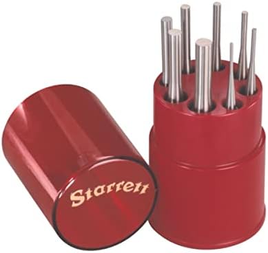 Starrett Drive Pin Punch Set, 1/16"-5/16" Dia, 4" Length, Set of 8