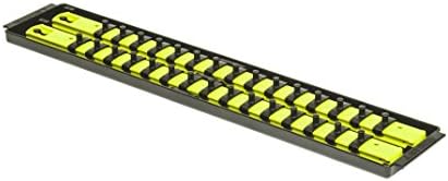Ernst Manufacturing 19-Inch Socket Boss, Premium 2-Rail, 1/4-Inch-Drive Twist-Lock Socket Organizer, High-Visibility (8461HV-A) - Made in the USA