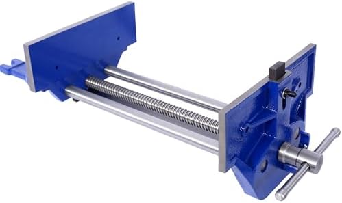 10.5 Inch Jaw Width Quick Release Woodworking Vise Heavy Duty Metal Cast Iron Workholding Clamp Tool for Woodworking and Carpentry Blue