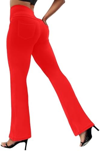 VOOVEEYA Women's Bootcut Leggings - Bootleg Yoga Pants Flare with 4 Pockets