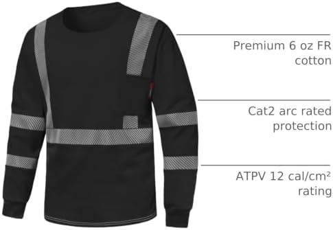 FR Shirts for Men, 6oz Hi Vis Flame Resistant Welding Shirt