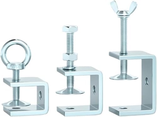 Hose clamp, Galvanized Carbon Steel Tiger Clamp Multiple Shapes Open Height 20-130MM Fixed Device(Outer hexagonal 130)
