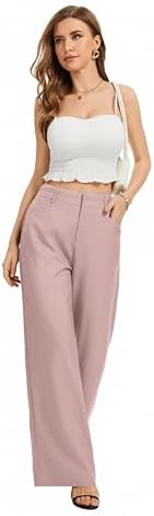 FUNYYZO Wide Leg Dress Pants for Women Work Slacks Business Casual Outfits