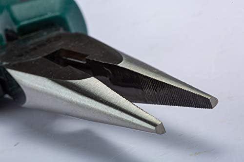 SATA 8-Inch Long-Nose Cutting and Gripping Pliers with Nickel-Chrome Steel Body and Green Anti-Slip Handles - ST70102AST