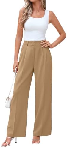 KICZOY Women Casual Wide Leg Dress Pants High Waist Lightweight Flowy Pants