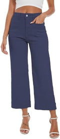 Wide Leg Jeans for Women Trendy High Waisted Flare Jeans Cropped Pants Stretchy Baggy