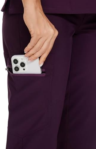 COZYFIT Scrubs for Women Set - Stretch V-Neck & Jogger Pant with 9 Pockets