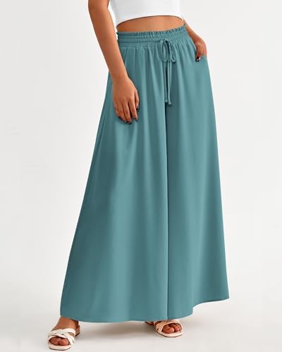 BTFBM Wide Leg Flowy Palazzo Pants for Women