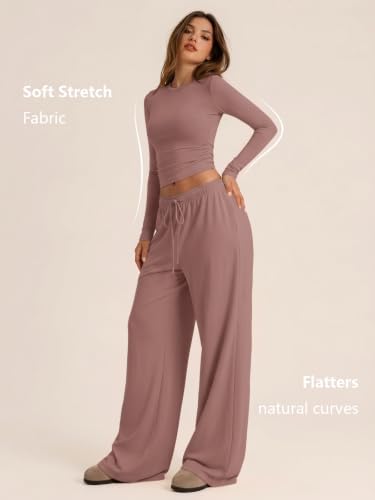 Trendy Queen Women's 2 Piece 2026 Fall Fashion Lounge Set with Pockets