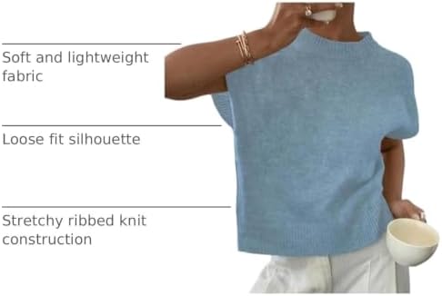 SOLY HUX Women's Short Sleeve Business Casual Sweater