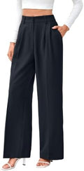 FUNYYZO Wide Leg Dress Pants for Women Work Slacks Business Casual Outfits