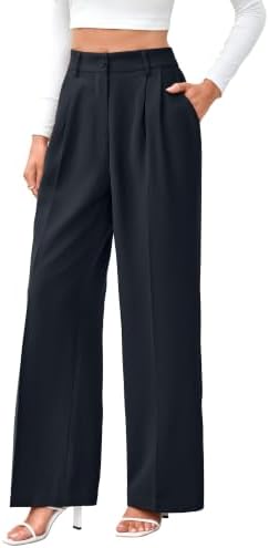 FUNYYZO Wide Leg Dress Pants for Women Work Slacks Business Casual Outfits
