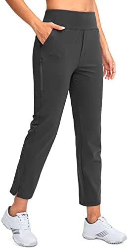 YYV Women's Golf Pants High Waist Stretch Ankle Pants with Pockets