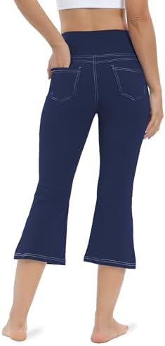 VOOVEEYA Women's Bootcut Leggings - Bootleg Yoga Pants Flare with 4 Pockets