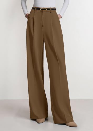 PRETTYGARDEN Women's Tailored Wide Leg Work Dress Pants