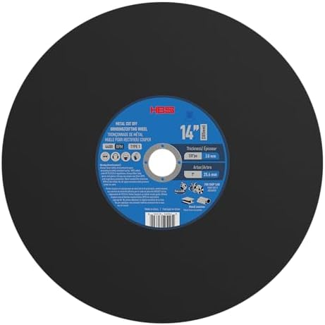 10 Pack 14 Inch Thin Cut-Off Wheel for Metal & Stainless Steel, Type 1 General Purpose Cutting Disc, 1/8 Inch Thickness, 1 Inch Arbor, High-Performance Chop Saw & Cut-Off Saw Blades - HB995890