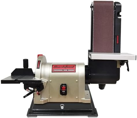 BUCKTOOL Rotating Base Belt Disc Sander with Y-Fitting,4x36" Belt,8" Disc