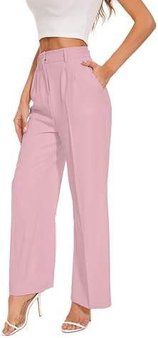 FUNYYZO Wide Leg Dress Pants for Women Work Slacks Business Casual Outfits