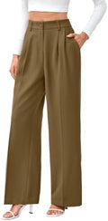 FUNYYZO Wide Leg Dress Pants for Women Work Slacks Business Casual Outfits