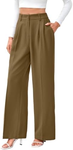 FUNYYZO Wide Leg Dress Pants for Women Work Slacks Business Casual Outfits
