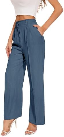 FUNYYZO Wide Leg Dress Pants for Women Work Slacks Business Casual Outfits
