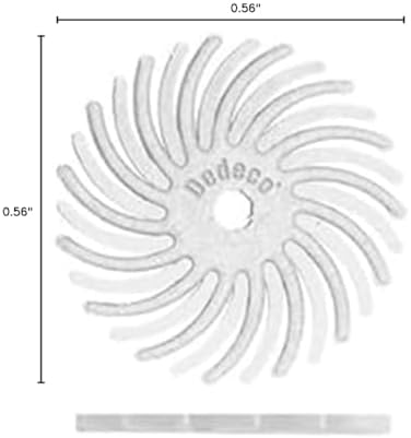 Dedeco Sunburst Radial Bristle Discs 48-Pack - 9/16" Curved - White 120 Grit (Medium) - Aluminum Oxide for Polishing & Finishing