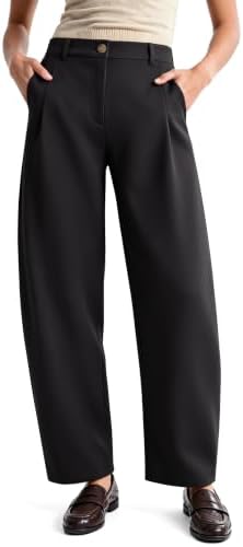 NIMIN Women Barrel Work Pants High Waisted Business Casual Trousers
