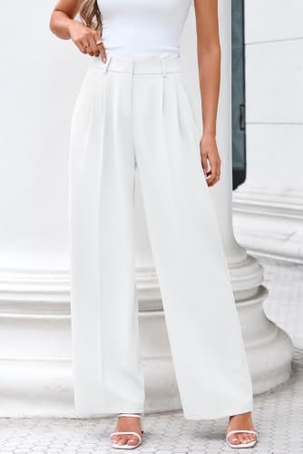 FUNYYZO Wide Leg Dress Pants for Women Work Slacks Business Casual Outfits