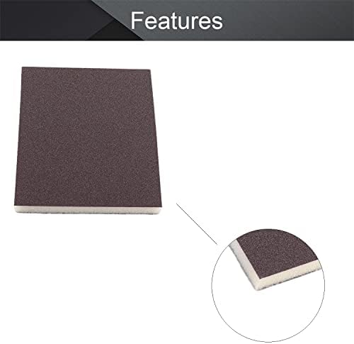 Utoolmart Sanding Sponge Sanding Blocks, 150 Grit Wet Dry Sandpaper Sponge, Washable and Reusable Sand Sponge Kit, for Kitchen Cookware Cleaning and Rust Removal of Rusted Metal, Grey, 4 Pcs