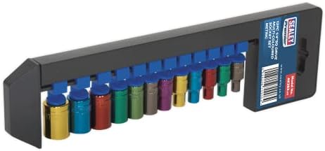 Sealey Ak282 Multi-Coloured Socket Set 12Pc 1/4Sq Drive 6Pt Walldrive Metric