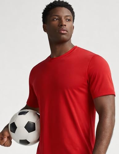 Liberty Imports 5 Pack Men's Active Quick Dry Crew Neck T Shirts