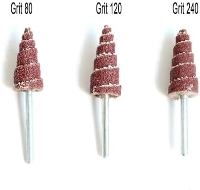 10mm/12mm Cone Shape Mounted Point Grinding Head Sandpaper Flap Sanding Wheel 80#-320# with 1/8" Shank Polishing Abrasive Tool(10pcs,80,12mm)