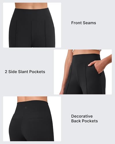 G4Free EverGoing Wide Leg Yoga Pants for Women Front Seam with Pockets