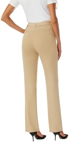 iChosy Women's Stretch Straight Leg Dress Work Pants Business Casual Slacks