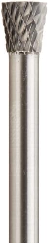 Drill America SN-2 Carbide Burr/Rotary File Inverted Cone Double Cut for Die Grinder 3/8" Dia. x 3/8" Cut Length with 1/4" Shank and 2-1/8" Overall Length, DUL Series