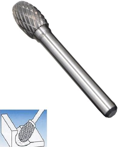 10Pcs/set 5/16 Dia.Oval Burrs Heavy Duty Solid Carbide Grinding Heads Chamfering Abrasion Industrial Deburring Rotary Tools for Hard Steel Metal Metalworking