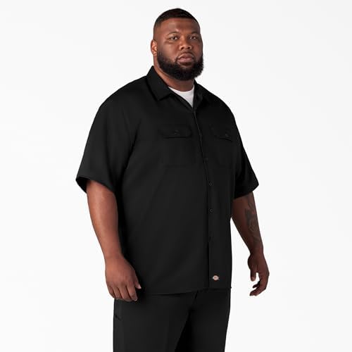 Dickies Men’s Short Sleeve Work Shirt – Durable Twill Button Down Shirts for Men, Lightweight Uniform for Daily Wear