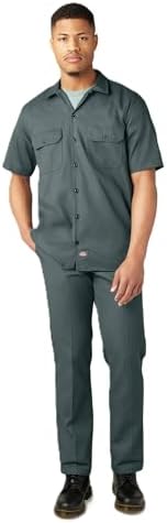 Dickies Men’s Short Sleeve Work Shirt – Durable Twill Button Down Shirts for Men, Lightweight Uniform for Daily Wear